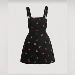 NWT Plus Size Cherry Print Pinafore